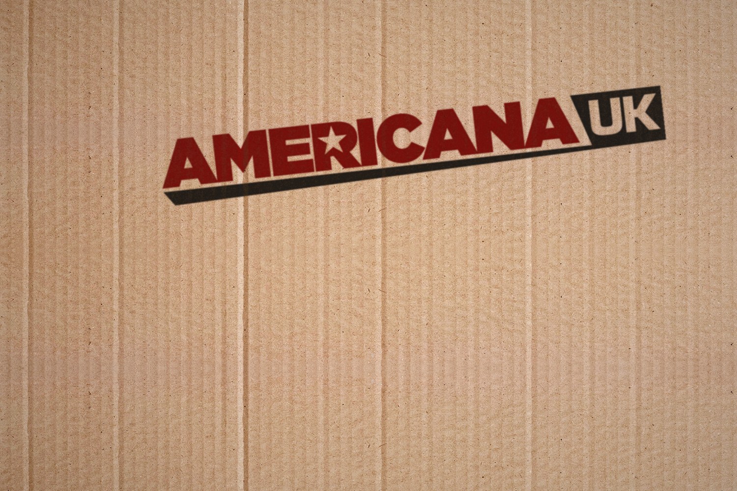 Americana UK logo printed on cardboard - Steven Keene Thesaurus video premiere