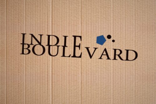Indie Boulevard Magazine logo printed on cardboard - Steven Keene interview