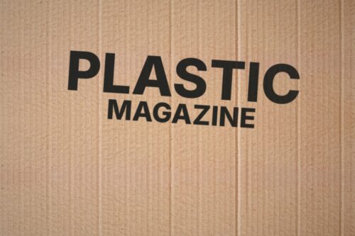 Plastic Magazine name printed on cardboard - Steven Keene Soon feature