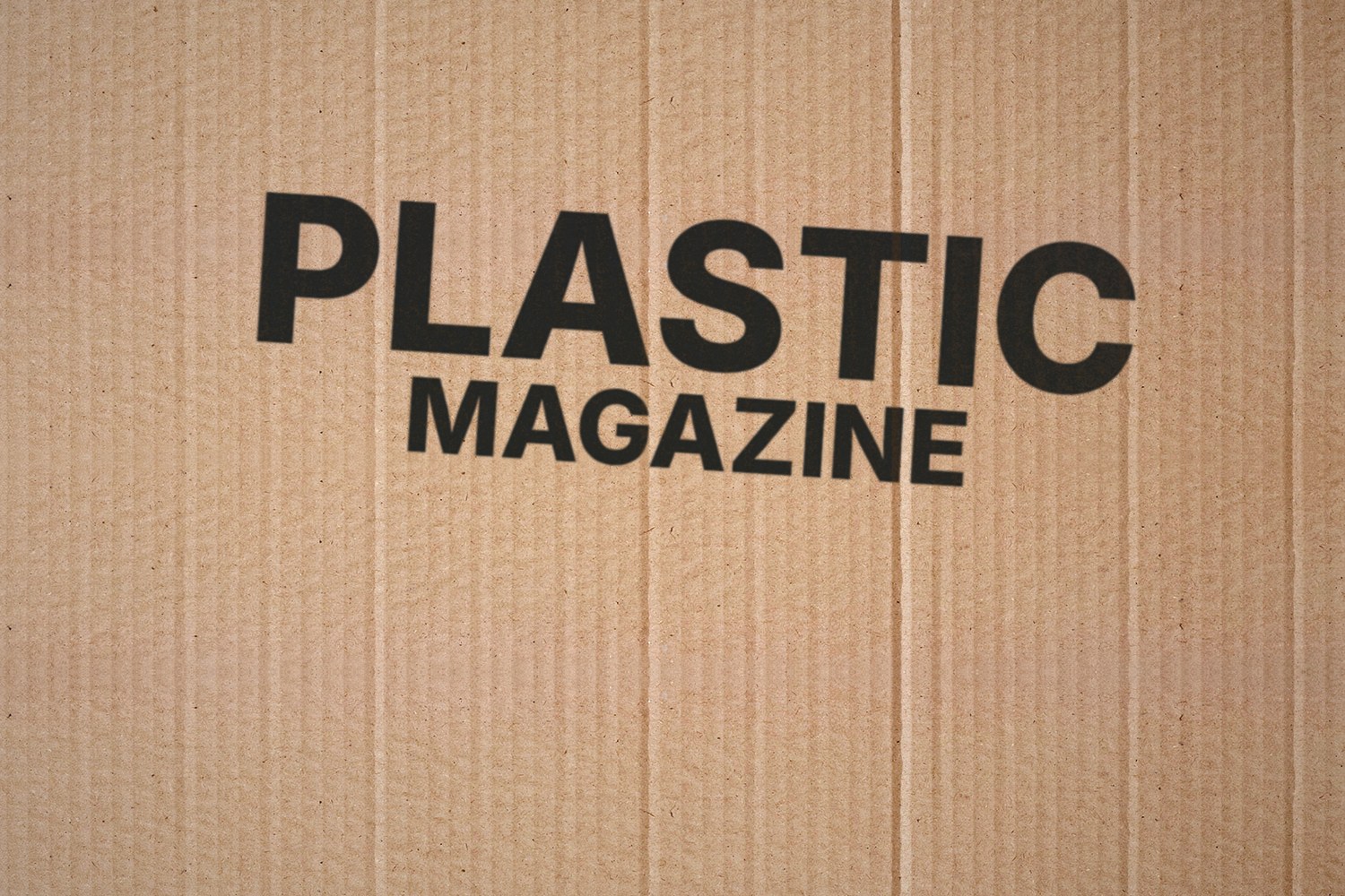Plastic Magazine name printed on cardboard - Steven Keene Soon feature