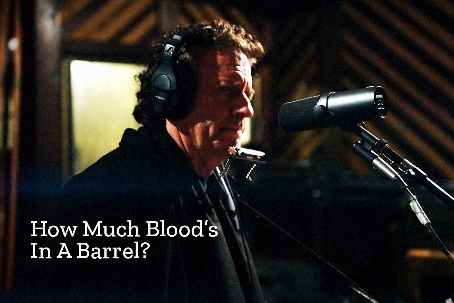 Steven Keene recording How Much Blood's In A Barrel? in the studio