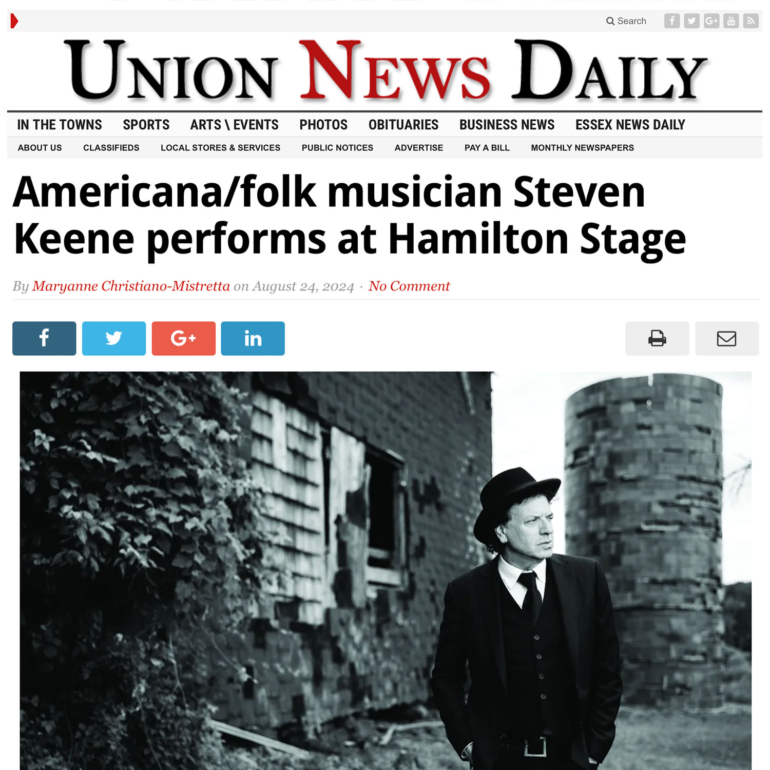 Union News Daily cover featuring Steven Keene
